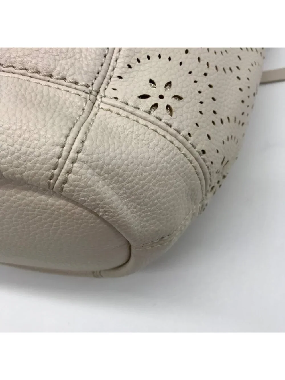 The Sak Off-White Perforated Leather Sequoia Hobo Bag